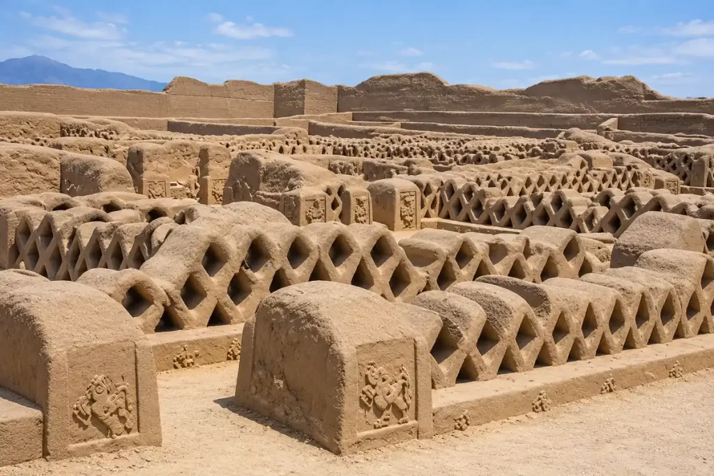 Chan Chan archaeological site on a shore excursion from Salaverry Port