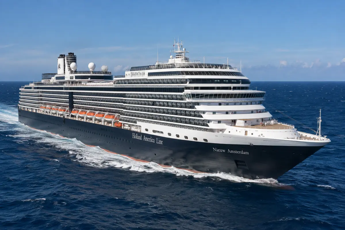 MS Nieuw Amsterdam cruise ship sailing in South America