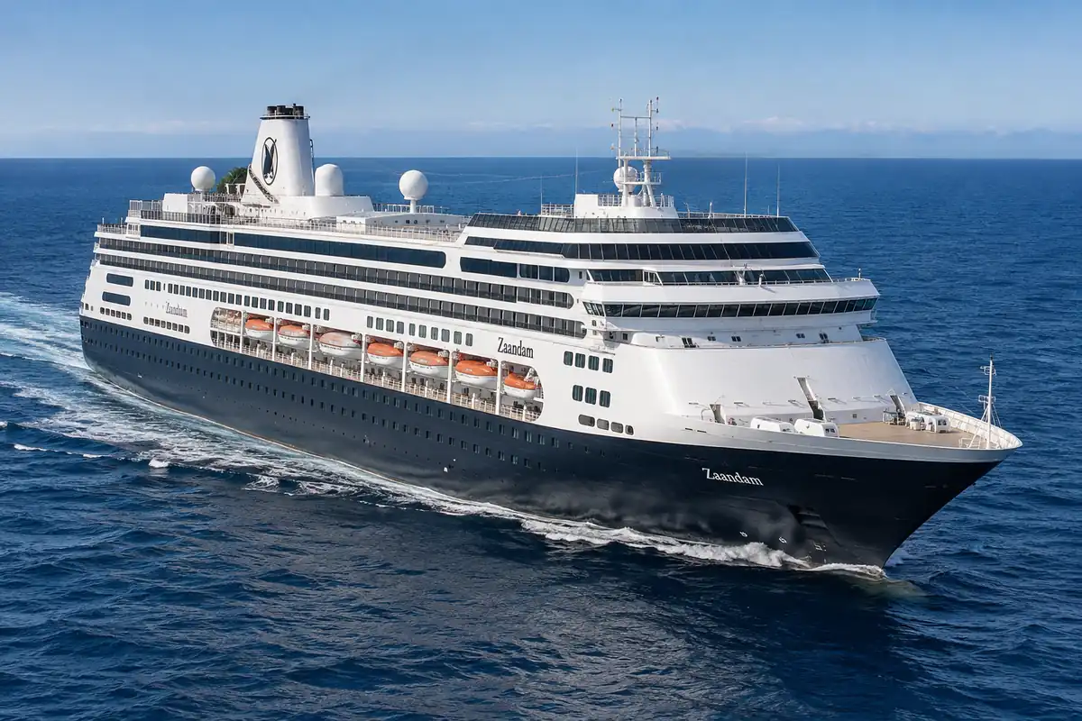 MS Zaandam cruise ship sailing in South America